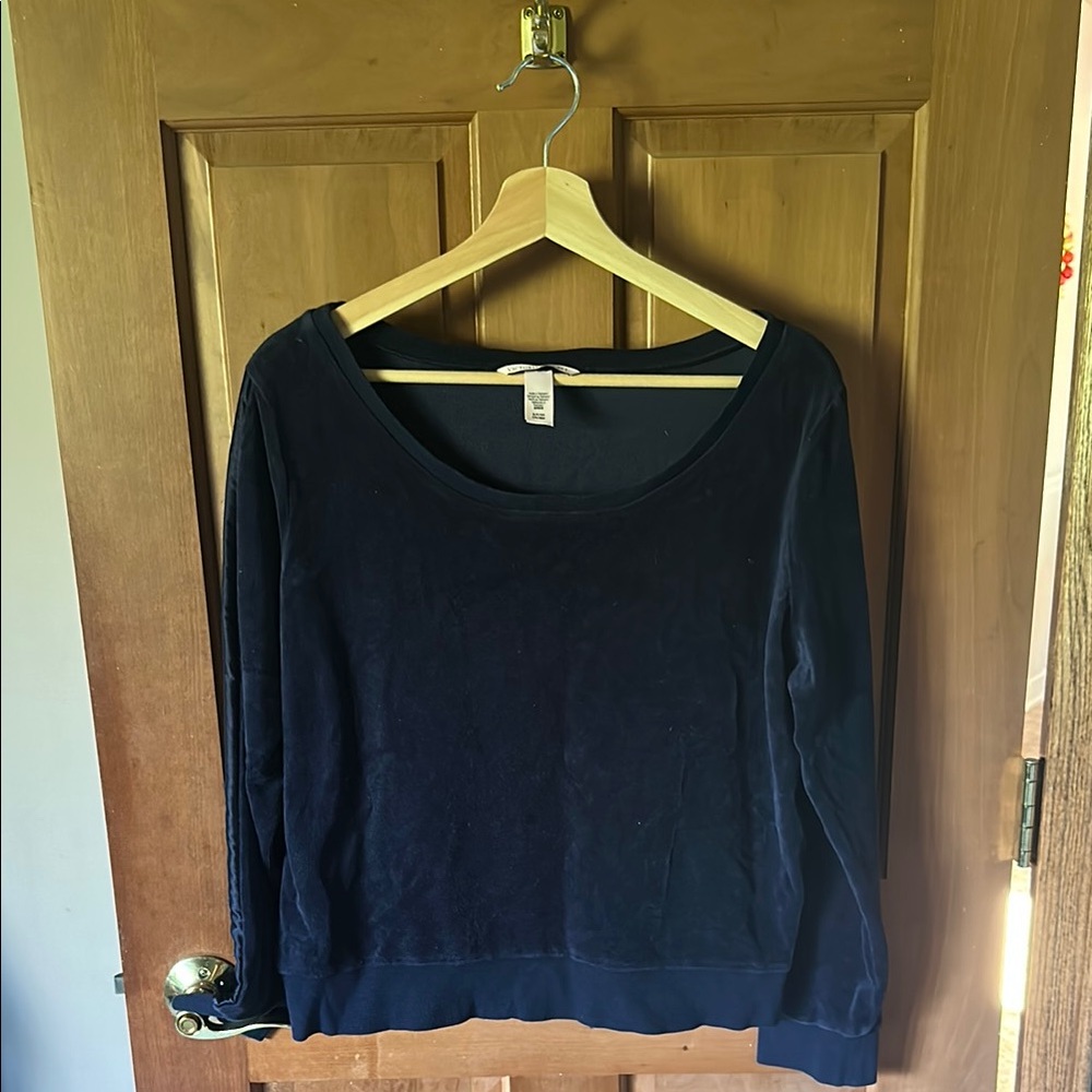 Navy Blue Long Sleeve Top